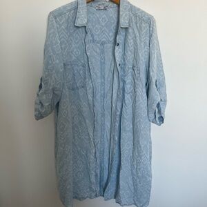 Dex Light Blue long Shirt Jacket tencel